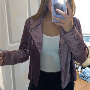 Velvet moto jacket